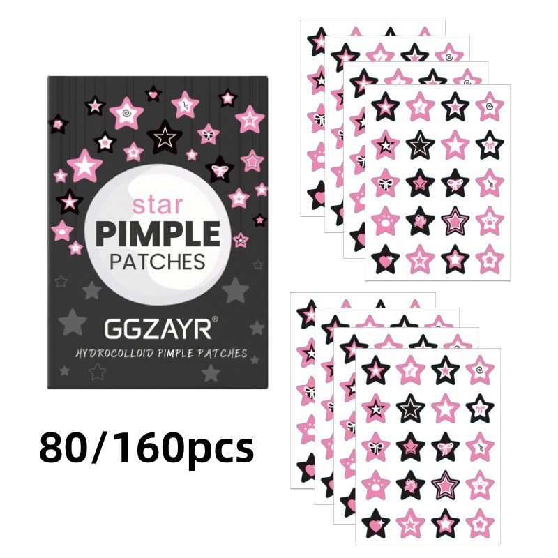 Skincare Gentle - Набор пластырей от прыщей Star, 80/160