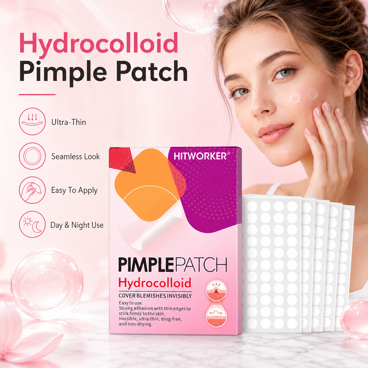 Skincare Gentle - Набор невидимых пластырей от прыщей (1200/400