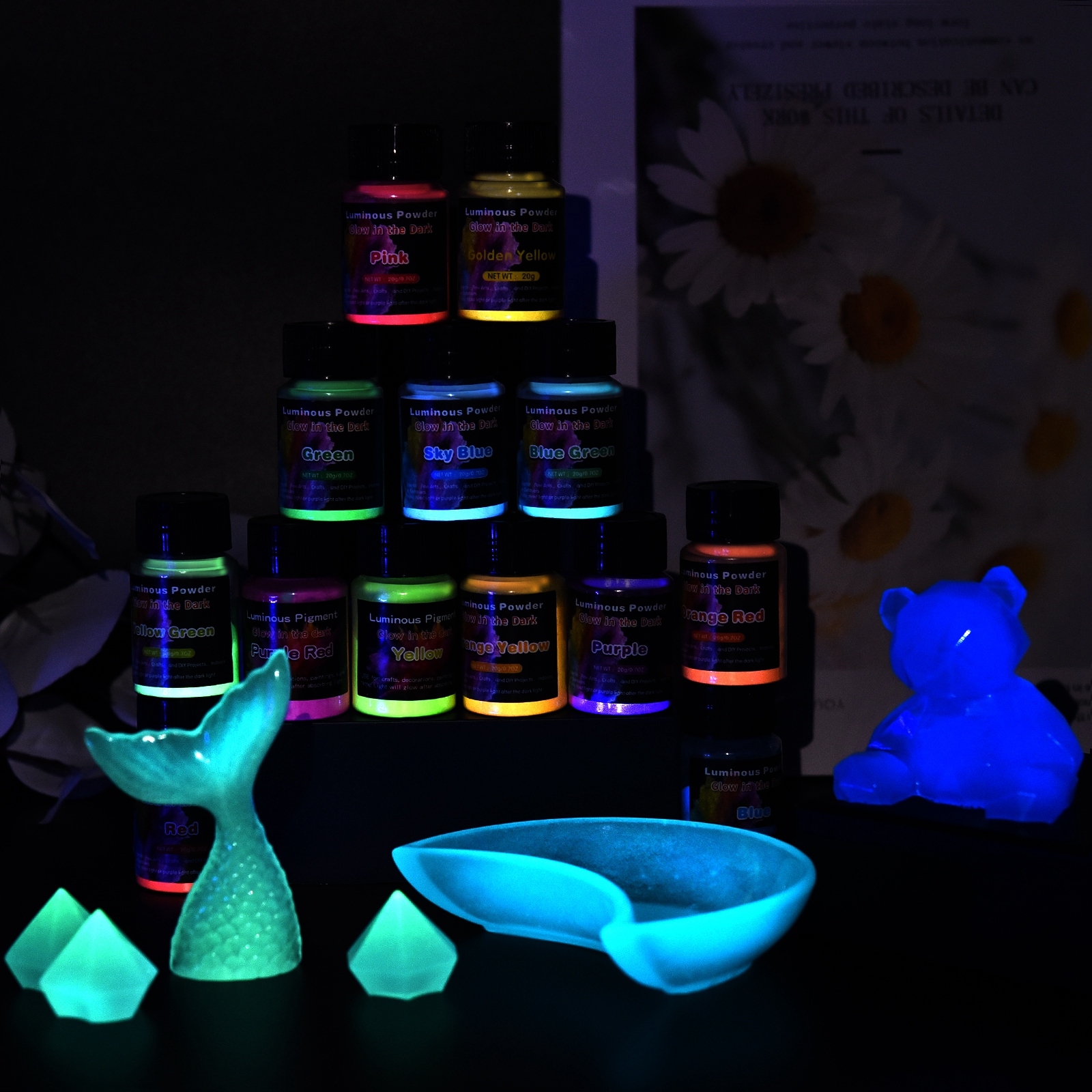 Skincare Glow Glowing - 20 г светящийся блестящий порошок, фосфорный