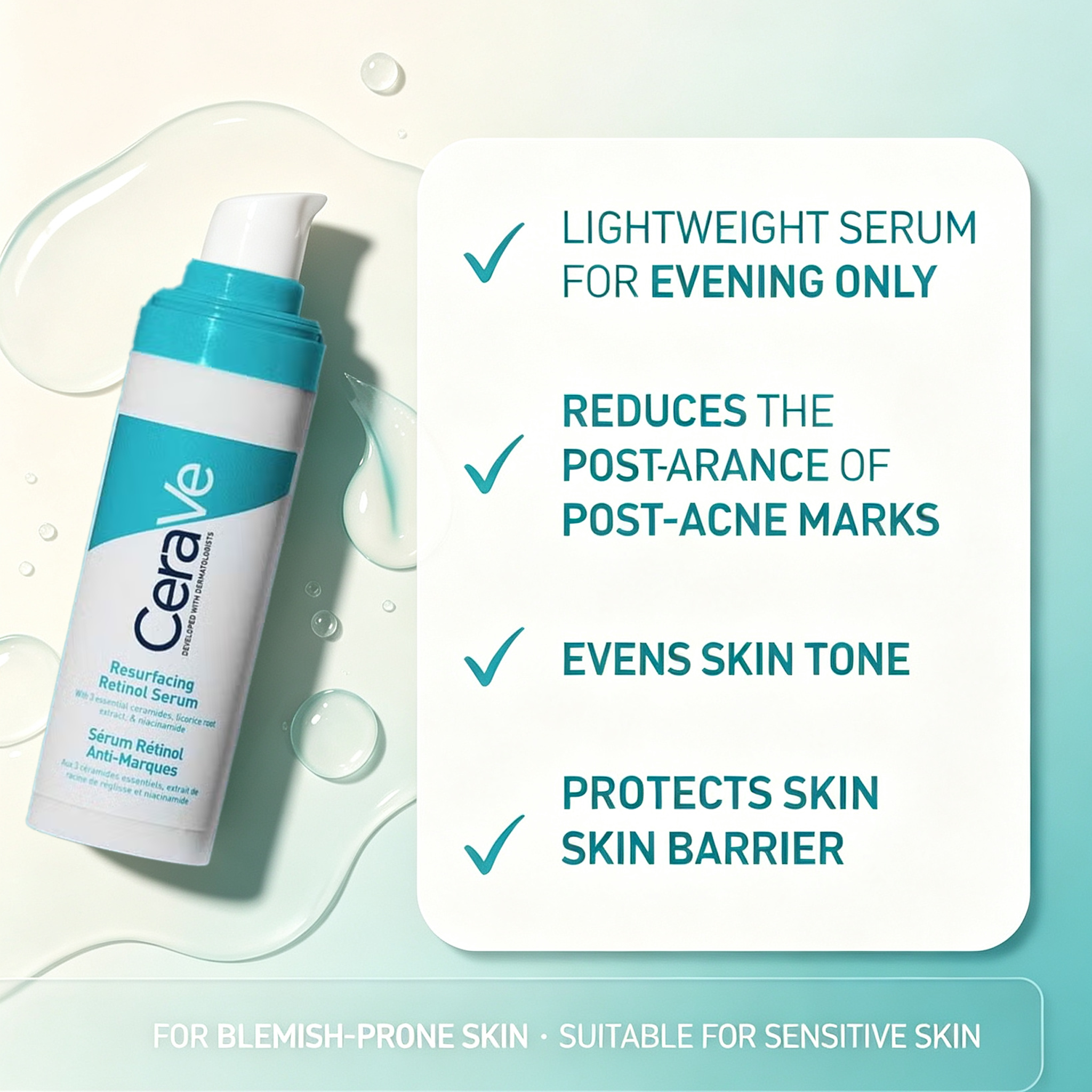 Сыворотка CeraVe с ретинолом,  – обзор и цена Skincare Non Comedogenic